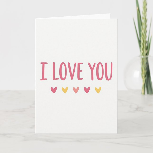 I Love You Simple Sweet Card Kort (Framsida)