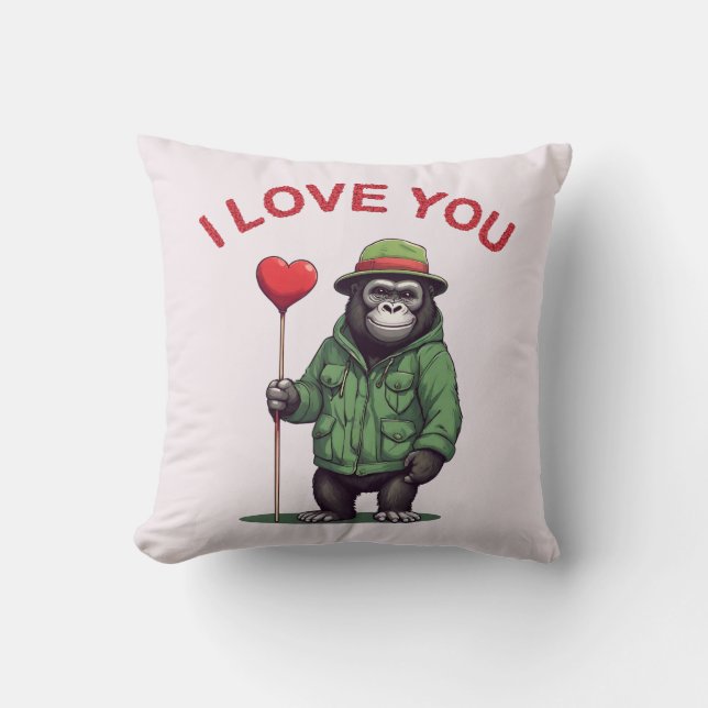 I Love You - Süßer schüchterner Gorilla mit Herz Kudde (Framsida)