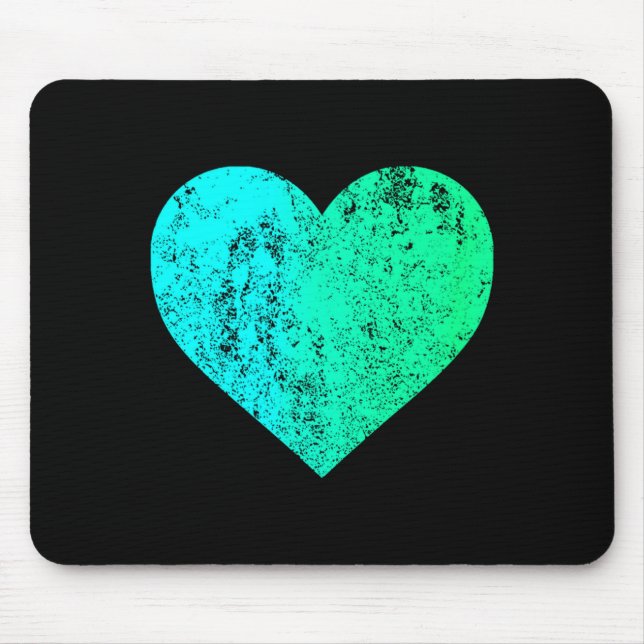 I Love You Teal Heart Distressed Valentines Day  Musmatta (Framsidan)