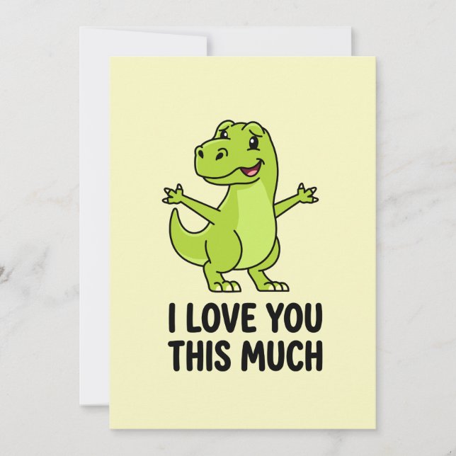 I Love You This Much Cute Dinosaur  Julkort (Framsida)