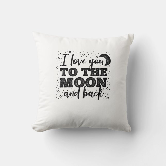 I Love You To The Moon And Back Heartfelt Minimal  Kudde (Framsida)