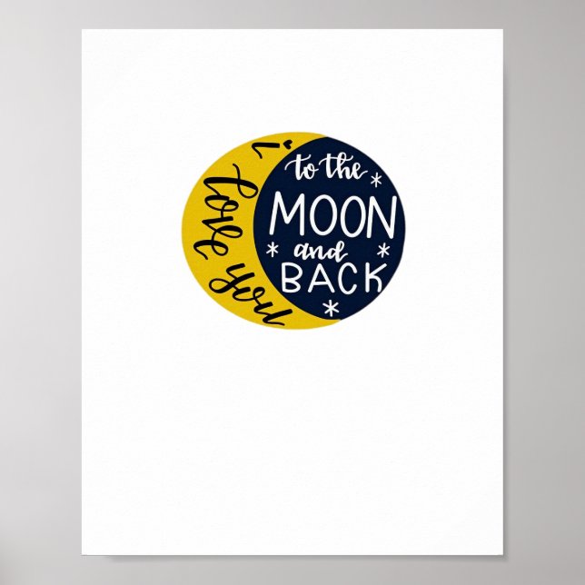 I Love You To The Moon And Back Minimal Refined De Poster (Framsidan)