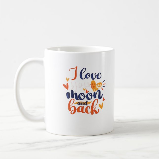 I Love You To The Moon And Back Modern Romantic De Kaffemugg (Vänster)