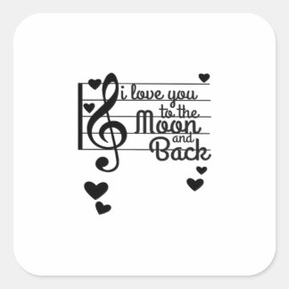 I Love You To The Moon And Back Repeating Love Quo Fyrkantigt Klistermärke