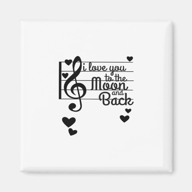 I Love You To The Moon And Back Repeating Love Quo Magnet (Framsidan)