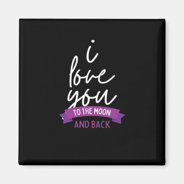 I Love You To The Moon And Back Romantic Aesthetic Magnet (Framsidan)