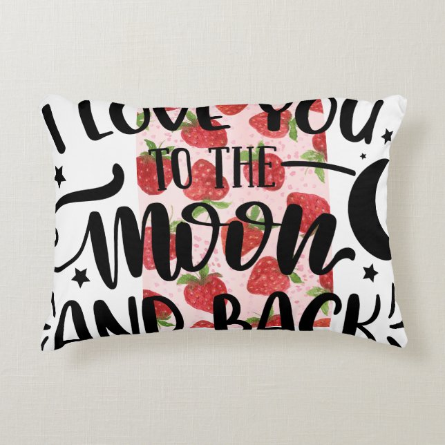 "I Love You to the Moon and Back" Throw Pillow Prydnadskudde (Framsidan)