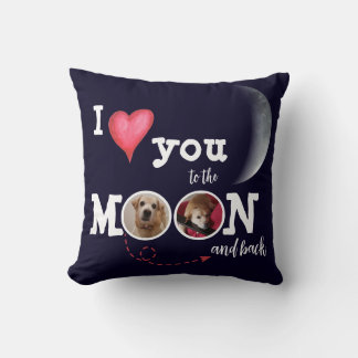 I Love You to the Moon Customized Throw Pillow Kudde