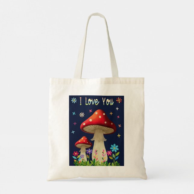 I Love You Tote Bag Tygkasse (Baksida)