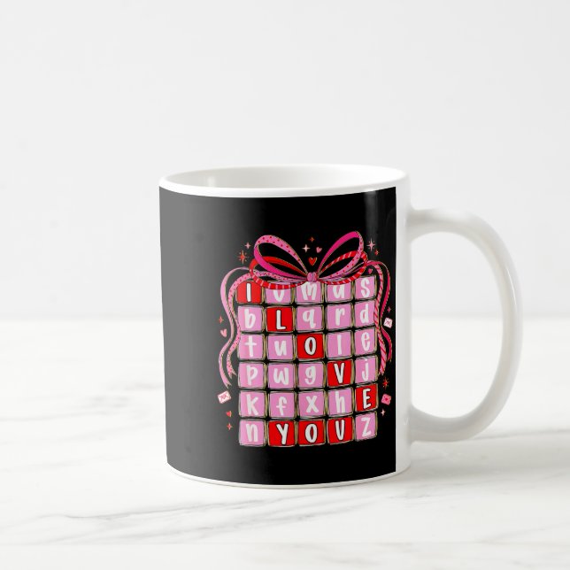 I Love You Valentine Kids Preppy Valentine's Day L Kaffemugg (Höger)