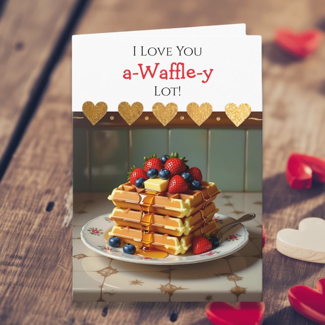I Love You | Waffle Pun Themed Valentine's Day Kort (Skapare uppladdad)