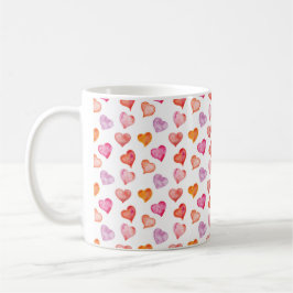 I Love You Watercolor Hearts Kaffemugg