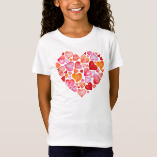 I love you watercolor hearts t shirt