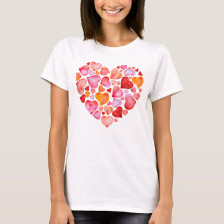 I love you watercolor hearts t shirt