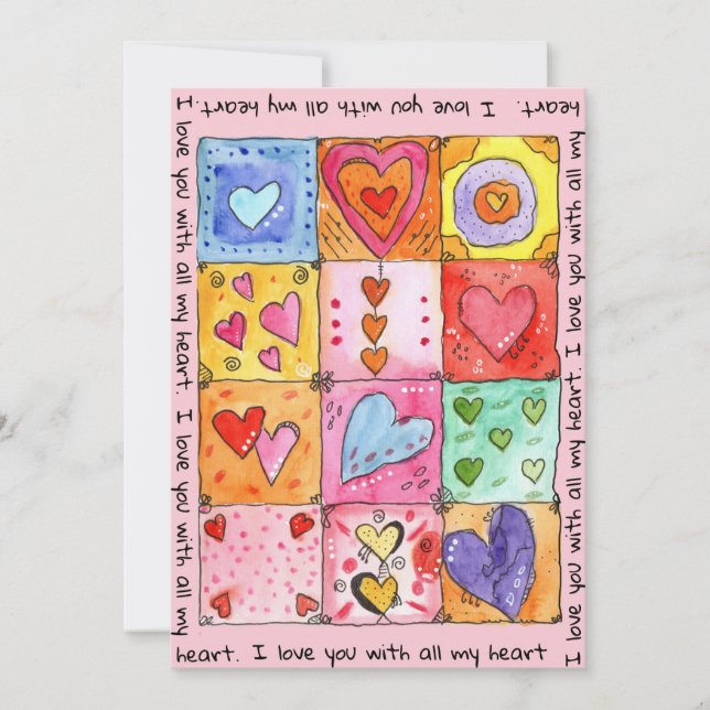 I love you with all my heart, Valentinskarte Julkort (Framsida)
