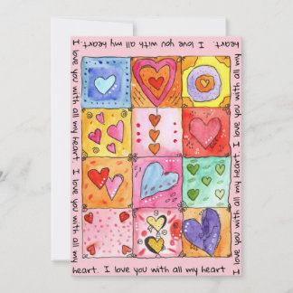 I love you with all my heart, Valentinskarte Julkort