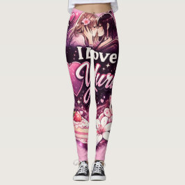 I Love Yuri | Kawaii Girls’ Love Anime Aesthetic  Leggings