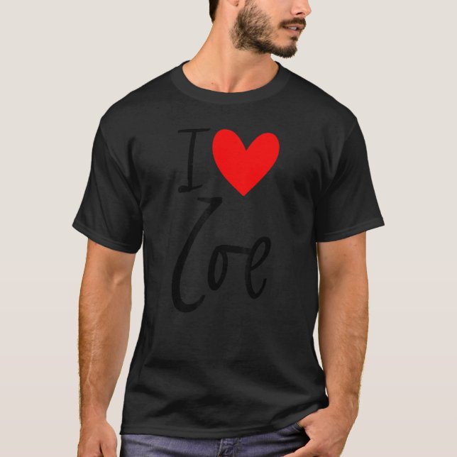 I Love Zoe Name Personalized Girl Woman Friend Hea T Shirt (Framsida)