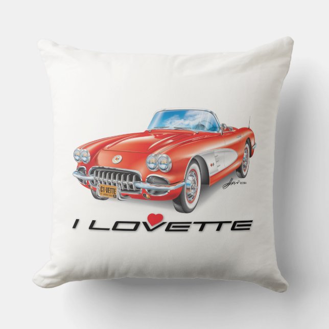 I LOVETTE UNIQUE CAR DESIGN THROW PILLOW KUDDE (Framsida)