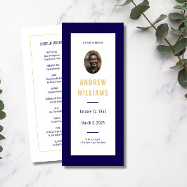 I Lovin Memory Funeral Photo Program Navy Guld