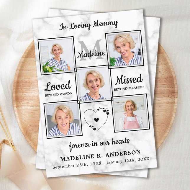 I Lovin Memory Photo Collage Funeral Sympathy Tack Kort (Skapare uppladdad)