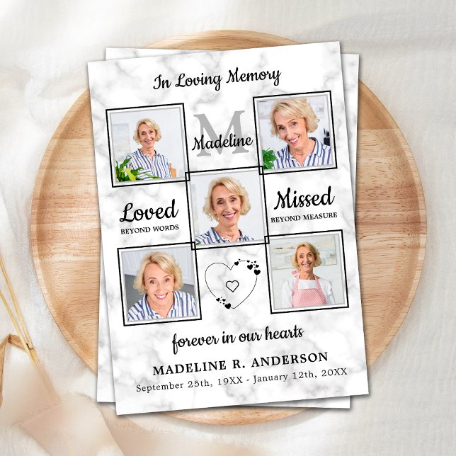 I Lovin Memory Photo Collage Sympathy Funeral Tack Kort (Skapare uppladdad)