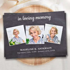 I Loving Memory 3 Photo Collage Sympathy Funeral Tack Kort