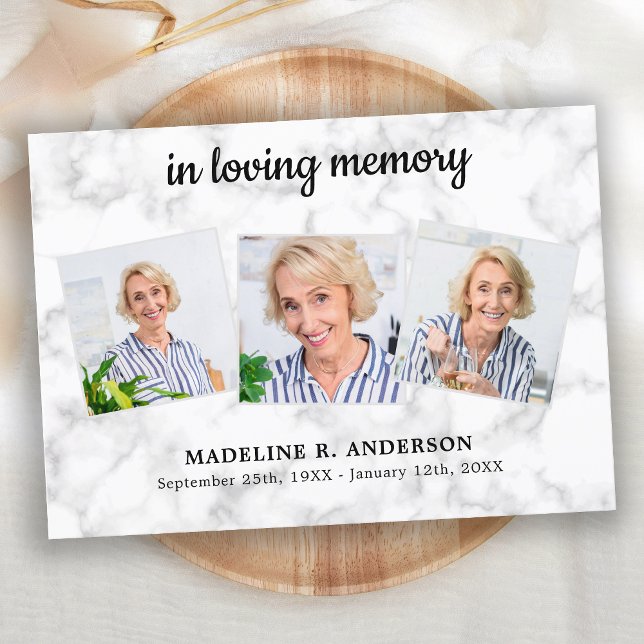 I Loving Memory 3 Photo Collage Sympathy Funeral Tack Kort (Skapare uppladdad)