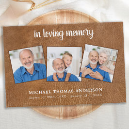 I Loving Memory 3 Photo Leather Funeral Gästböcker