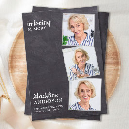I Loving Memory 3 Photo Memorial Funeral Sympathy Tack Kort