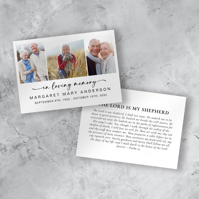I Loving Memory 3 Photos Funeral Memorial Card Visitkort (Skapare uppladdad)