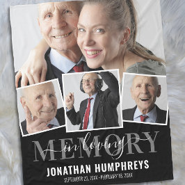 I Loving Memory 4 Photo Memorial Fleecefilt
