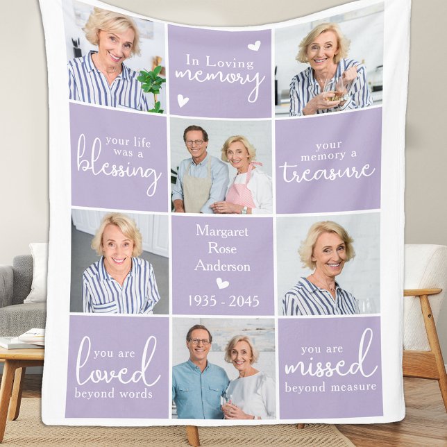 I Loving Memory 6 Foto Collage Memorial-Dikt Fleecefilt (Skapare uppladdad)