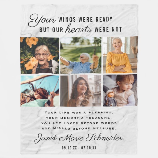 I Loving Memory | 6 Fotokollage - nyckelord för of Fleecefilt (Framsidan)