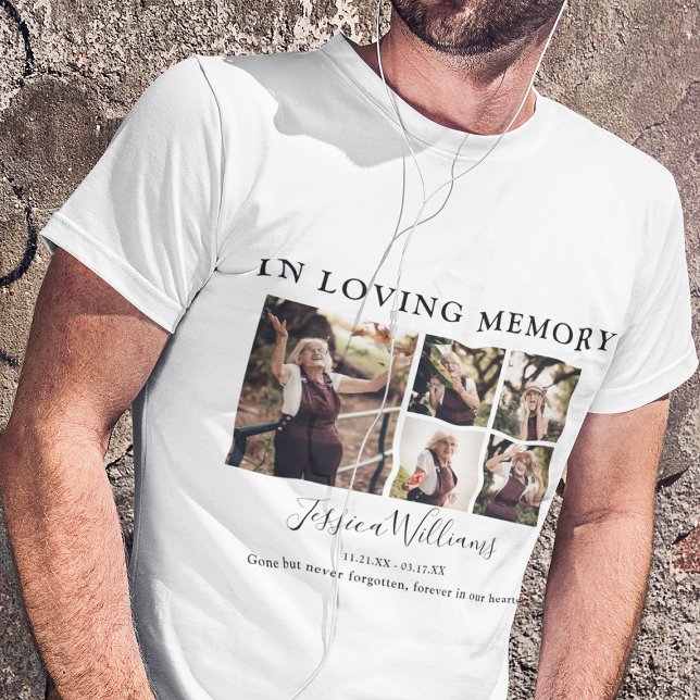 I Loving Memory | 9 Fotokollage | Memorial T Shirt (Skapare uppladdad)