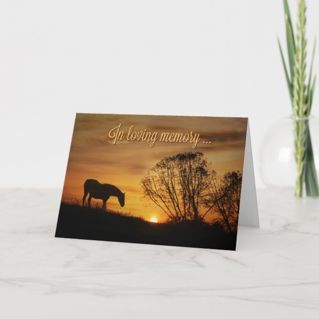 I Loving Memory and Deepest Sympathy Horse Card Kort (Framsida)