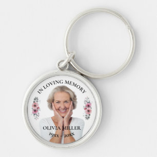 I Loving Memory. Anpassa fotonyckelkedjan Rund Silverfärgad Nyckelring