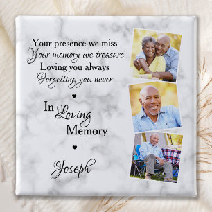 I Loving Memory Anpassningsbar 3 Photo Memorial Fu Knapp