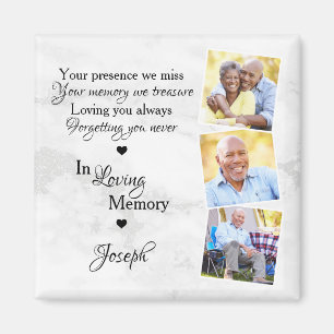 I Loving Memory Anpassningsbar 3 Photo Memorial Magnet