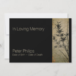 I Loving Memory Bamboo Funeral Notice Inbjudningar