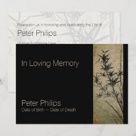 I Loving Memory Bamboo Funeral Notice Inbjudningar