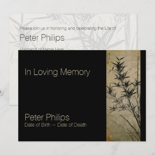 I Loving Memory Bamboo Funeral Notice Inbjudningar