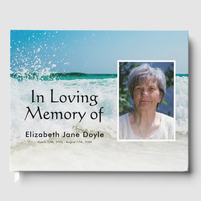 I Loving Memory | Beach Ocean Funeral Memorial Gästböcker (Framsida)