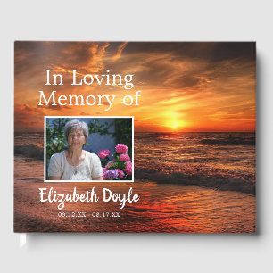 I Loving Memory Beach Sunset Funeral Memorial Gästböcker