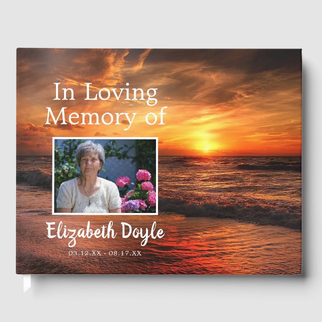 I Loving Memory | Beach Sunset Funeral Memorial Gästböcker (Framsida)
