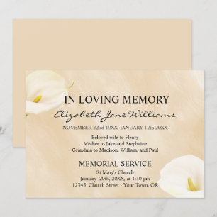 I Loving Memory   begravning   Vattenfärgsfiléer Inbjudningar