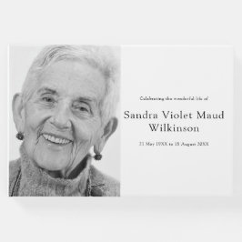 I Loving Memory black and white Memorial Photo Gästböcker