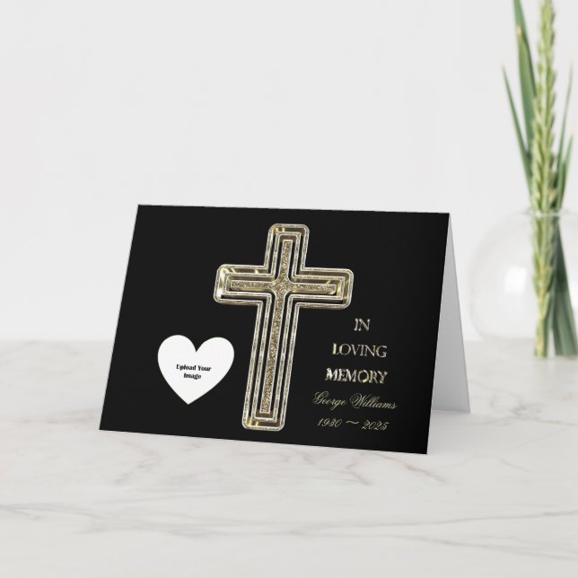 I Loving Memory Black och Faux Guld Kor Helgkort (Framsida)