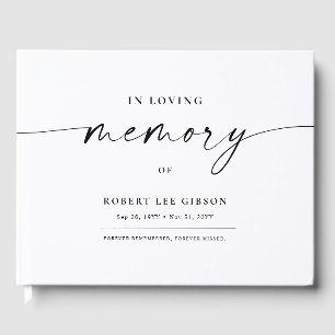 I Loving Memory Black & White Memorial Funeral Gästböcker