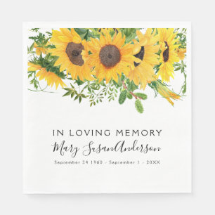I Loving Memory Blommigt Funeral Memorial Wake Pappersservett